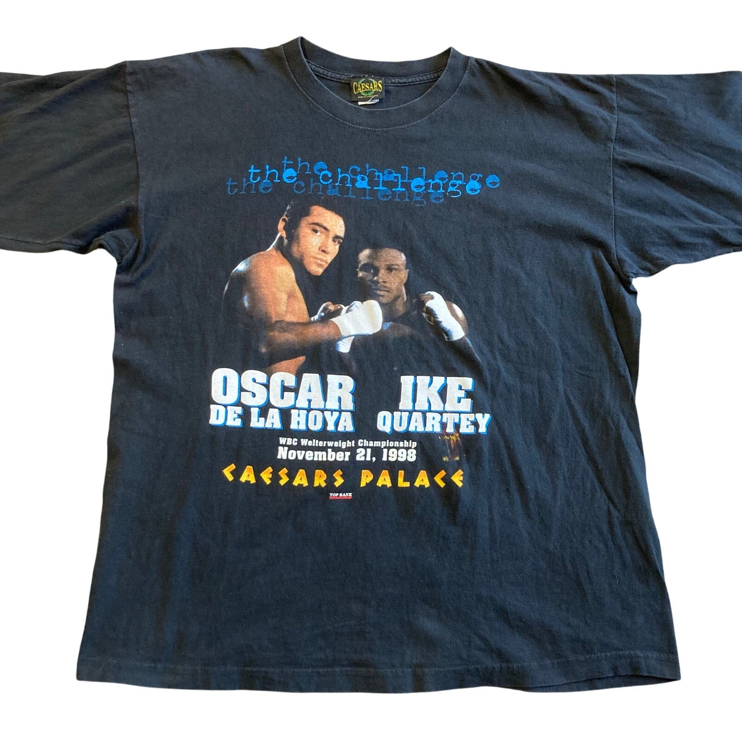 Vintage 1998 De La Hoya vs Ike Quartey Caesars T Shirt XL