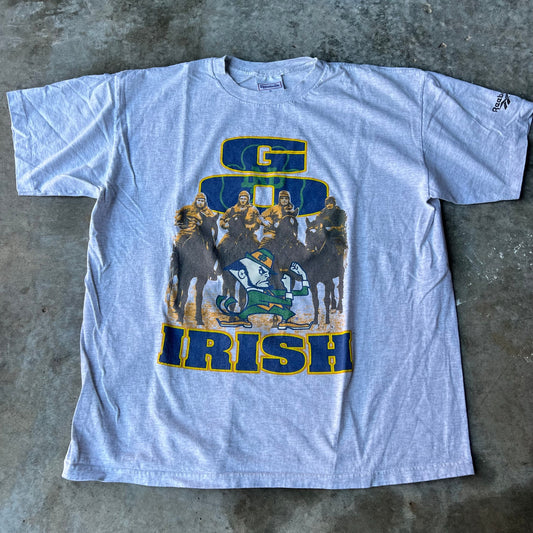 Vintage Notre Dame Irish Reeboks T Shirt XL