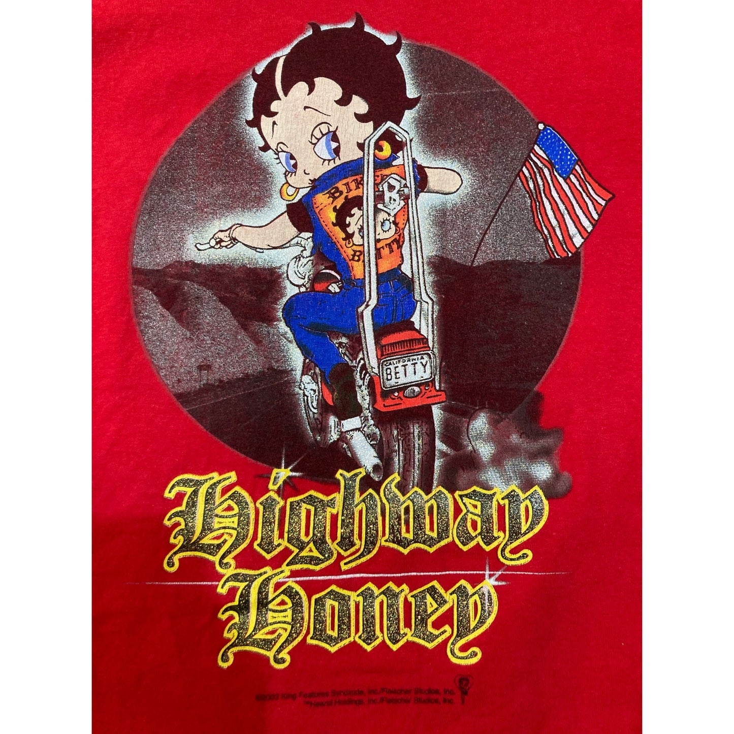 Vintage 2004 Betty Boop Biker Highway Honey T Shirt Large