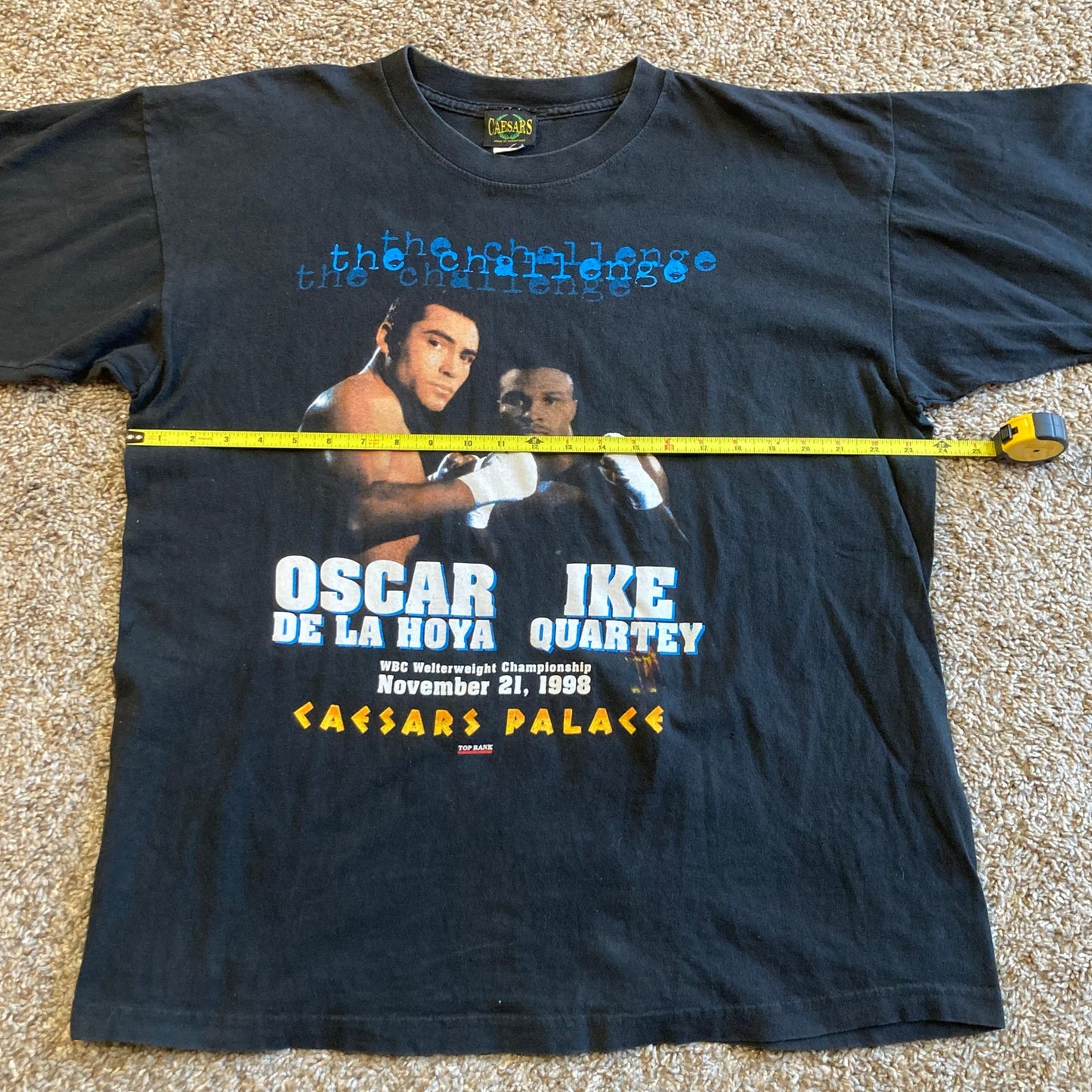 Vintage 1998 De La Hoya vs Ike Quartey Caesars T Shirt XL