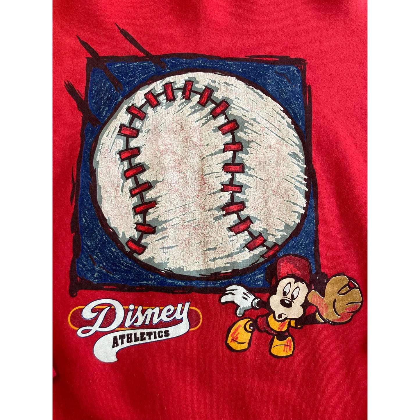 Vintage Disney Athletics Mickey Mouse Baseball Crewneck XL