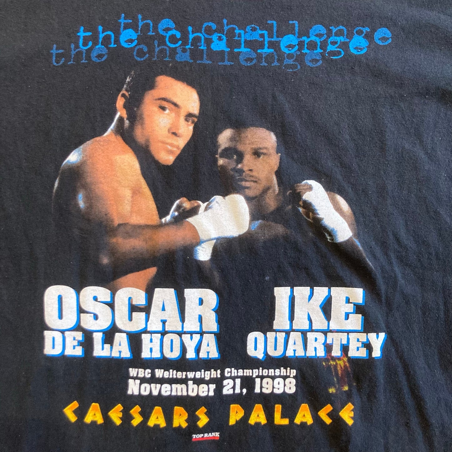 Vintage 1998 De La Hoya vs Ike Quartey Caesars T Shirt XL